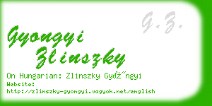 gyongyi zlinszky business card